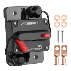 60 Amp Durable Circuit Breaker Auto/Marine/Solar DC 12-48V Manual Reset 1PC US