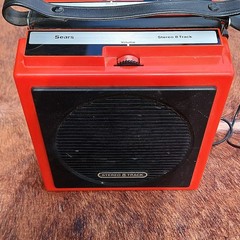 Sears Stereo 8 Track Player Solid State Red Made in Hong Kong Vintage Audio