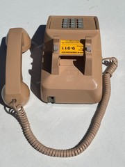 ITT Vintage Rotary Desktop Phone Tan Push Dial