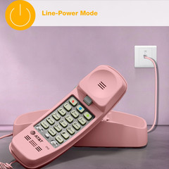 AT&T TRIMLINE 210 Corded Home Phone, No AC Power Required, Improved Pink