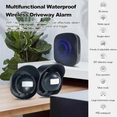 H2C8 Waterproof 656ft Wireless Driveway Alarm Motion Sensor Alarm Indoor Outdoor