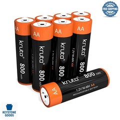 8Pack NiMH AA Rechargeable Batteries 1.2V 800mAh for Solar & Household Use