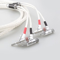 Pair Silver Plated HiFi Audio Bi-wire Speaker Cable Banana Plug Loudspeaker Cord