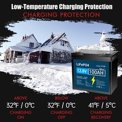 12V 100Ah Lithium Battery LiFePO4 with 100A BMS for RV Trolling Motor Off-grid