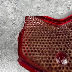 Vintage Red Tail Light Lens Chevron V-Shape Textured Glass Part 13450
