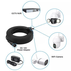 16ft DC Power Extension Cable 5.5mm x 2.1mm Male Female Cord 18AWG 12V 24V 10A