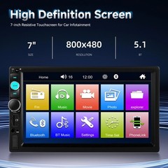 7″ Single 1Din Touch Screen Stereo Bluetooth Radio Car Apple/Android Carplay GPS