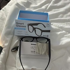 weariQ Wireless Smart Glasses Black Glossy Frame Touch Control Open Ear Sound