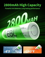 EBL AA AAA Rechargeable Batteries 2300 1100 2800mAh / NI-MH Optional Charger Lot