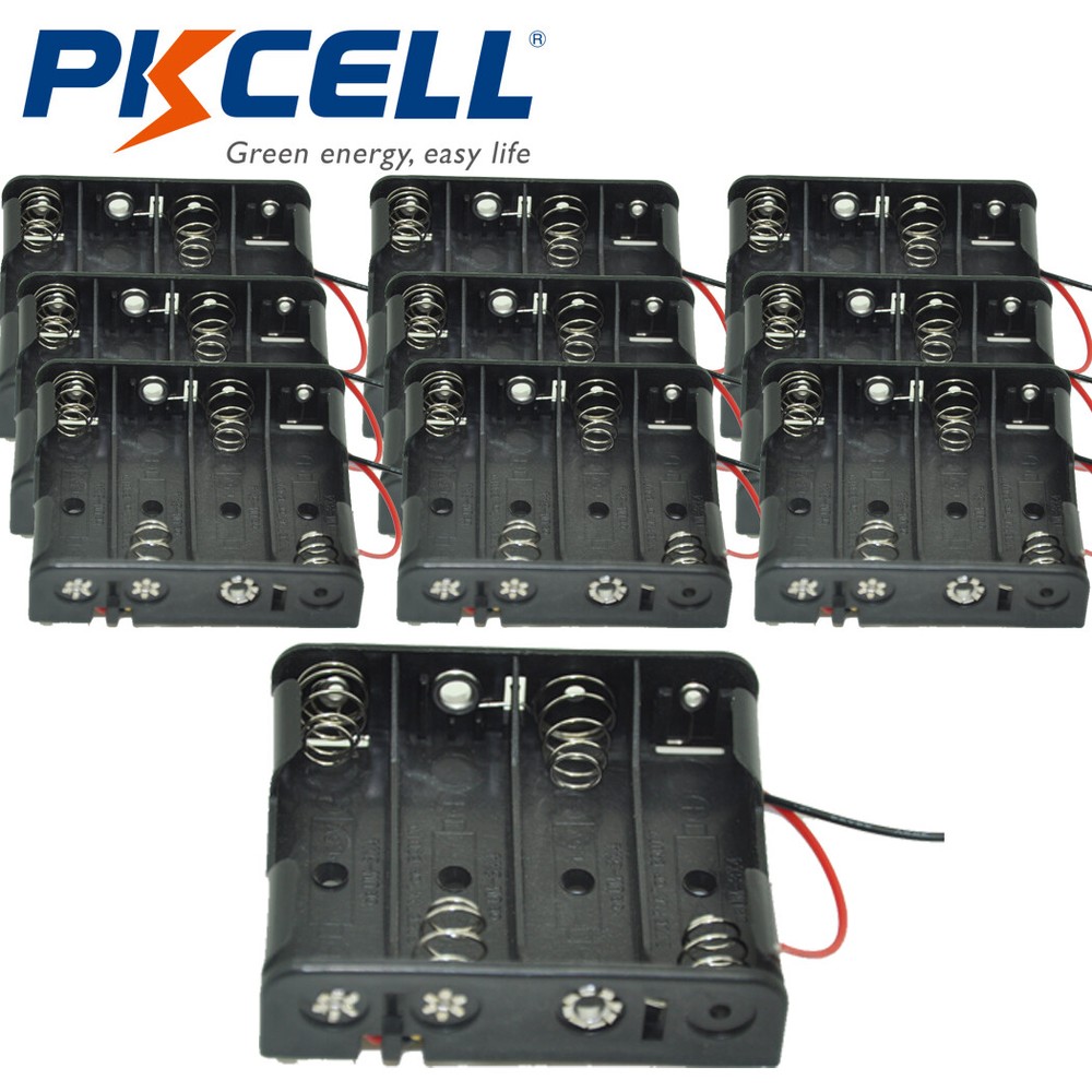 200Pcs 2A 6V Storage Box 4-AA Battery Holder Case with Wire Leads Cover