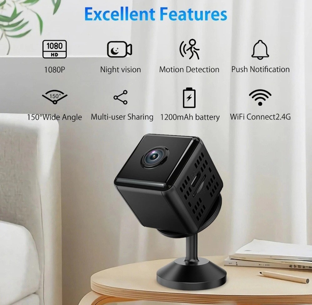 HD Wi-Fi Cube Camera, IP Network, Indoor, Color, USB Powered, Model HDwificamPro