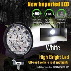 4PCS Led Round Work Light Bar 4.5″ Flood Spot Pods Offroad Fog Driving ATV Truck