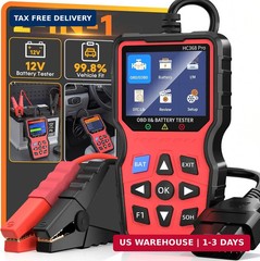 Easy to Use 2-in-1 OBD2 Scanner with Battery Tester: 1S Read & Clear Check Engin