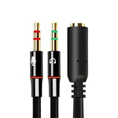 3.5mm Audio Jack to Headphone Microphone Splitter Converter Adaptor Mobile Tab