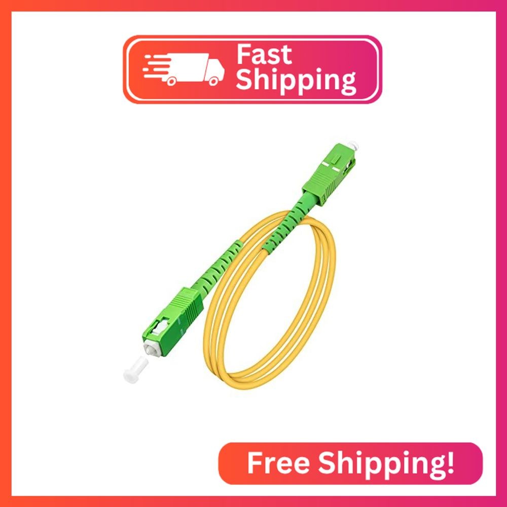 SC/APC to SC/APC Fiber Optic Internet Cable, Single Mode Fiber Patch Cable, Fibe