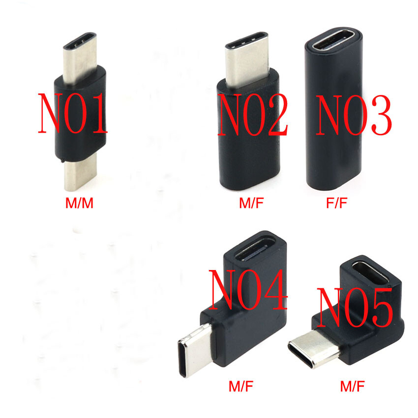 USB Type C Male Female Angle 90° Converter Adapter OTG Connector Extender Cable