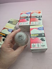 4x Sylvania Halogen Capsylite 75w 120v bulb New old stock Heavy Bulbs