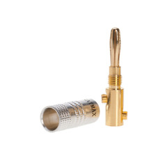 4 pcs Audio Screw Banana Plug 24K Gold Plated Speaker Wire Jack Connector