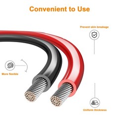 10 Gauge Automotive Power and Ground Wire Kit, 30ft Black/Red Cable