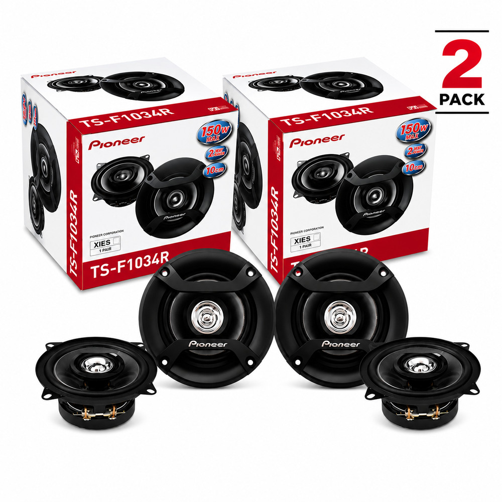 4 x Pioneer TS-F1034R 4″ 2-Way Car Speakers 150W Max Coaxial