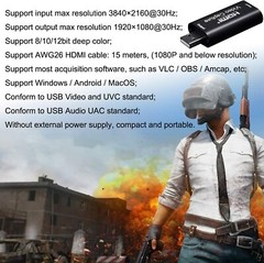 HDMI to USB 2.0 Video Capture Card 1080P HD Recorder Game/Video Live Streaming