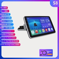 8G+128GB 10.1″ 8Core Android 14 1 Din Car Stereo Radio Carplay DSP GPS Navi Wifi