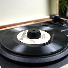 45 RPM Record Adapter Solid Aluminum 7 Inch Vinyl Dome Turntables Black