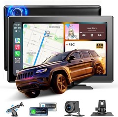 9 In Carplay Screen Wireless 4K Front Dash Cam 1080P Rear Backup Camera GPS Call