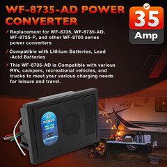 RV Power Converter 30 Amp, WF-8735-AD 12V Converter Charger with Auto Detect for