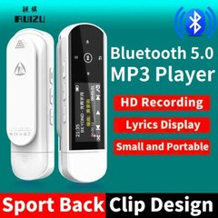 RUIZU Clip MP3 Player w/ Earphone Bluetooth 5.0 Portable Music Player White