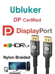 1.64 Ft 10K 8K DisplayPort 2.1 Cable 54Gbps DP To DP Cord 4K@240Hz Gaming PC
