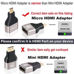 AIMHDUTY Micro HDMI to Adapter, 2 Pack Gold Plated, 8K@60Hz, Black