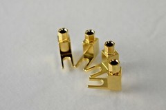 NEW 4 Pcs Total Hi-end Banana to Spade Adapter Plug/Speaker Cable Connector US