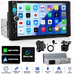 7″ Single 1Din Touch Screen Stereo Bluetooth Radio Car Apple/Android Carplay GPS