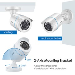 ZOSI 2MP Security Camera 4in1 Bullet Surveillance CCTV Outdoor Night Vision Cam