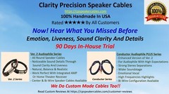 Clarity Precision Audiophile Bi-Wire Speaker Cables – 8ft. Handmade