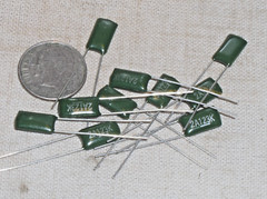 10 PACCOM PK92 .012UF 100V EMI RFI AUDIO POLYESTER PLASTIC FILM CAPACITOR 12NF