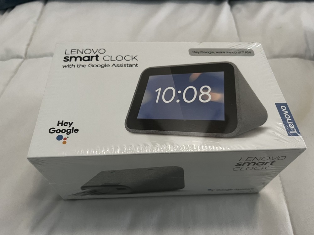 Lenovo Smart Clock With the Google Assistant, model – CD-24501F Hemp Grey Sealed