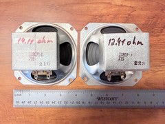 Pair Carbonneau Vintage ALNICO 4 ” 16 ohm Tested Good Speaker