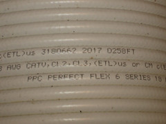 18 AWG Coaxial Cable 349 ft White PPC Perfect Flex 6 Ser. 3180662 CATV, CL2, CL3