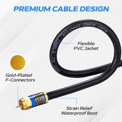 RG6 Cable Quad Coaxial Extension Shielded Cord For TV Antenna Satellite lot