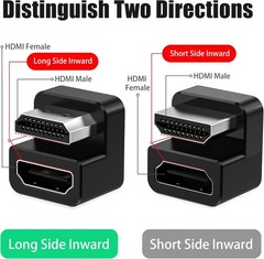 180 Degree HDMI Male to Female Adapter 2 Pack – Ultra-Compact 8K Support