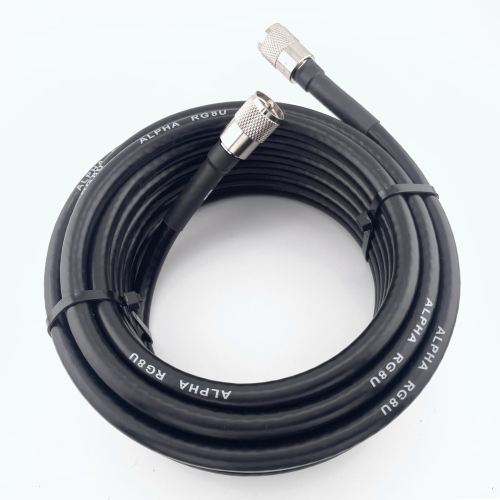 ALPHA – 125ft RG8u Coax Cable with AMPHENOL PL259s attached