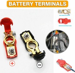 Universal 2 Car Battery Terminal Connector Top Post Positive Negative Heavy Duty