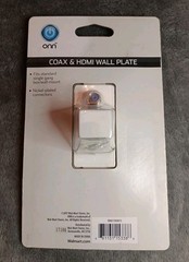 Coax & HDMI Wall Plate Single Gang Compatible Video Up To 1080p White
