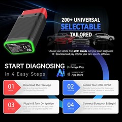 LAUNCH AIOBD Mini Bluetooth OBD2 Diagnostic Tool Scanner for Android iOS