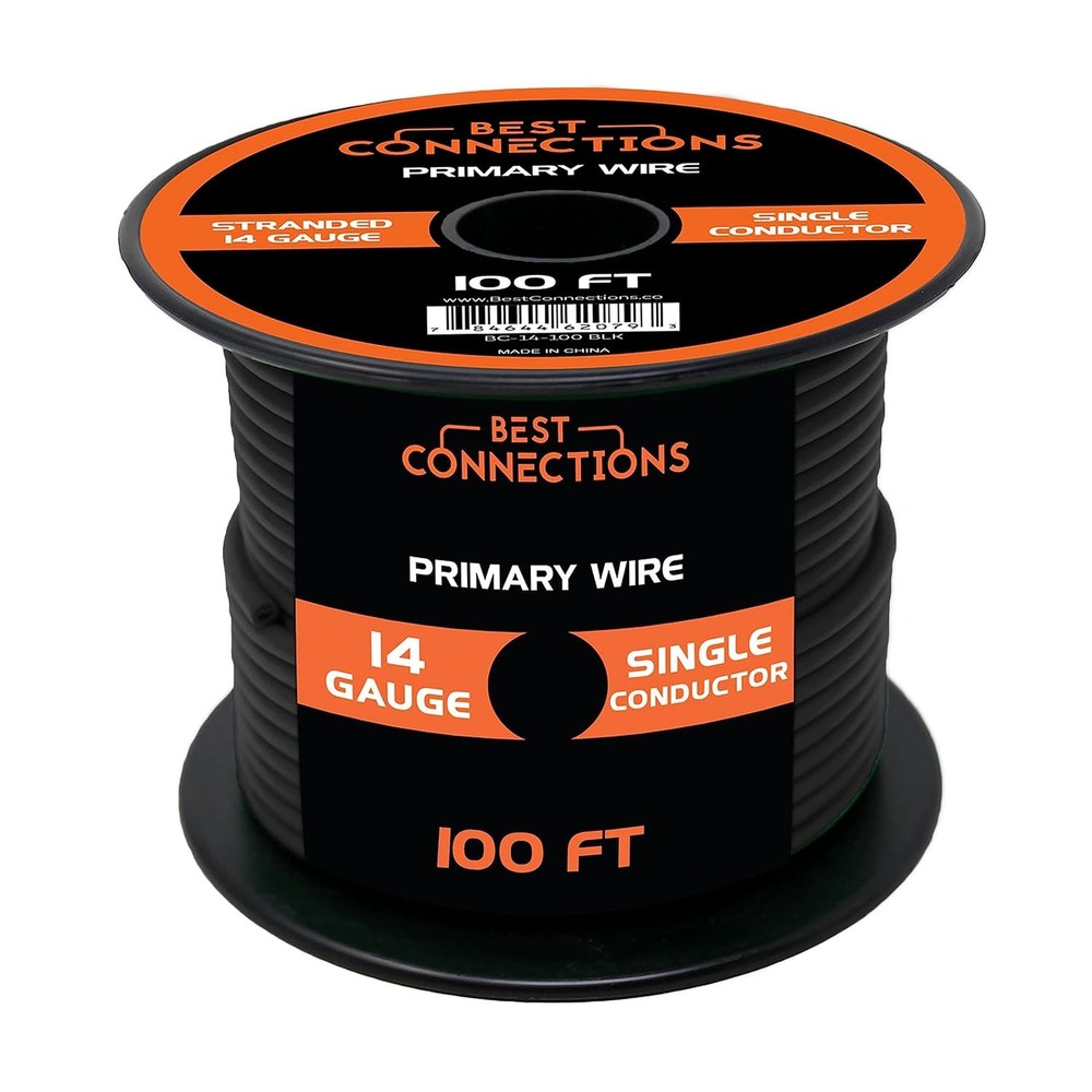 BEST CONNECTIONS 14 Gauge Automotive Primary Wire, 100ft (Various Color Options)