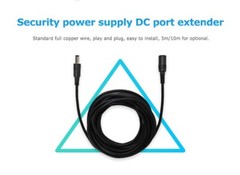 2Pack 16ft 5.5mm x 2.1mm DC Power Extension Cable Male Female Cord for IP Camera