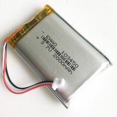 3.7V 2000mAh Lipo Battery Rechargeable 103450 JST 3pin 1.0/1.25/1.5/2.0/2.5 plug