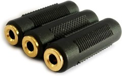 Gold Plated 3.5mm Stereo Jack Female to Female Adapter – 3 Pack for Audio Exc…